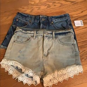 BUNDLE {Free People} jean shorts NEVER WORN